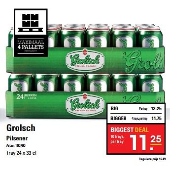 Aanbiedingen Grolsch pilsener - Grolsch - Geldig van 26/10/2017 tot 13/11/2017 bij Sligro