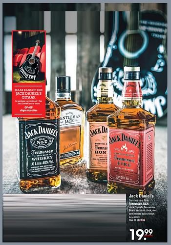 Aanbiedingen Jack daniel`s tennessee fire tennessee, usa - Jack Daniel's - Geldig van 26/10/2017 tot 13/11/2017 bij Sligro