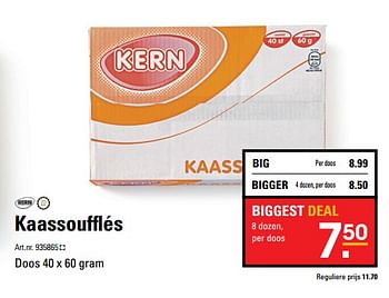 Aanbiedingen Kaassoufflés - Kern - Geldig van 26/10/2017 tot 13/11/2017 bij Sligro