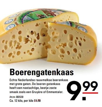 Aanbiedingen Boerengatenkaas - Huismerk - Sligro - Geldig van 26/10/2017 tot 13/11/2017 bij Sligro