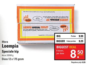 Aanbiedingen Loempia speciale kip - Mora - Geldig van 26/10/2017 tot 13/11/2017 bij Sligro