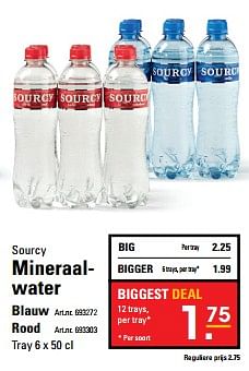 Aanbiedingen Mineraalwater blauw - Sourcy - Geldig van 26/10/2017 tot 13/11/2017 bij Sligro