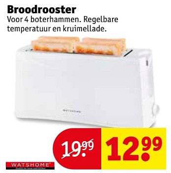 Aanbiedingen Broodrooster - Watshome - Geldig van 31/10/2017 tot 05/11/2017 bij Kruidvat