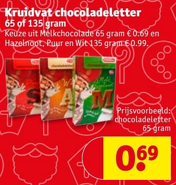 Aanbiedingen Chocoladeletter - Huismerk - Kruidvat - Geldig van 31/10/2017 tot 05/11/2017 bij Kruidvat