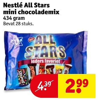 Aanbiedingen Nestlé all stars mini chocolademix - Nestlé - Geldig van 31/10/2017 tot 05/11/2017 bij Kruidvat