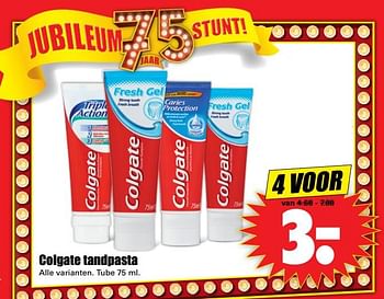 Aanbiedingen Colgate tandpasta alle varianten - Colgate - Geldig van 29/10/2017 tot 04/11/2017 bij Lekker Doen