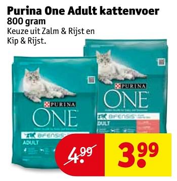Aanbiedingen Purina one adult kattenvoer - Purina - Geldig van 31/10/2017 tot 05/11/2017 bij Kruidvat