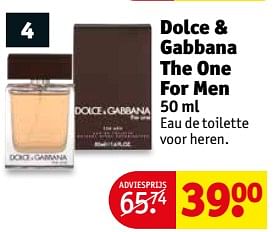 Aanbiedingen Dolce + gabbana the one for men eau de toilette voor heren - Dolce &amp; Gabbana - Geldig van 31/10/2017 tot 05/11/2017 bij Kruidvat