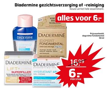 Aanbiedingen Dagcrème fondamental - Diadermine - Geldig van 31/10/2017 tot 12/11/2017 bij Trekpleister