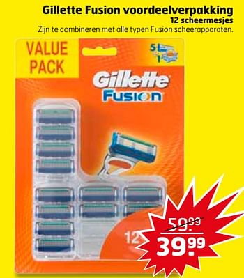 Aanbiedingen Gillette fusion voordeelverpakking - Gillette - Geldig van 31/10/2017 tot 12/11/2017 bij Trekpleister