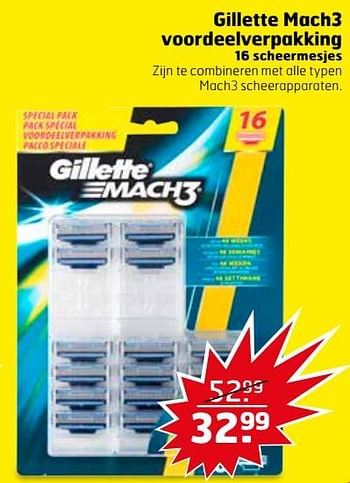 Aanbiedingen Gillette mach3 voordeelverpakking - Gillette - Geldig van 31/10/2017 tot 12/11/2017 bij Trekpleister