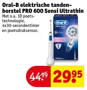 Aanbiedingen Oral-b elektrische tandenborstel pro 600 sensi ultrathin - Oral-B - Geldig van 31/10/2017 tot 05/11/2017 bij Kruidvat