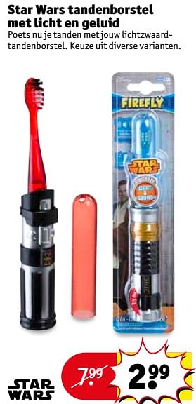 Afhankelijkheid Gedeeltelijk Bevriezen Star Wars Star wars tandenborstel met licht en geluid - Promotie bij  Kruidvat
