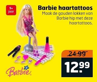 Aanbiedingen Barbie haartattoos - Mattel - Geldig van 31/10/2017 tot 12/11/2017 bij Trekpleister
