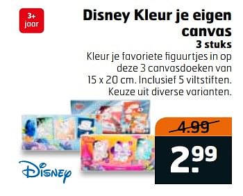 Aanbiedingen Disney kleur je eigen canvas - Disney - Geldig van 31/10/2017 tot 12/11/2017 bij Trekpleister
