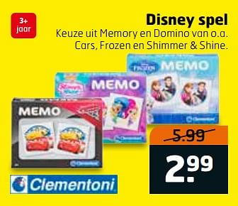 Aanbiedingen Disney spel - Clementoni - Geldig van 31/10/2017 tot 12/11/2017 bij Trekpleister