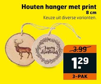 Aanbiedingen Houten hanger met print - Huismerk - Trekpleister - Geldig van 31/10/2017 tot 12/11/2017 bij Trekpleister