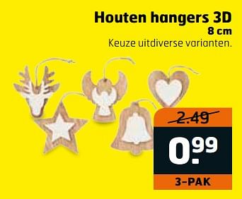 Aanbiedingen Houten hangers 3d - Huismerk - Trekpleister - Geldig van 31/10/2017 tot 12/11/2017 bij Trekpleister