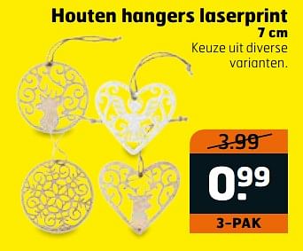 Aanbiedingen Houten hangers laserprint - Huismerk - Trekpleister - Geldig van 31/10/2017 tot 12/11/2017 bij Trekpleister