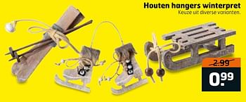 Aanbiedingen Houten hangers winterpret - Huismerk - Trekpleister - Geldig van 31/10/2017 tot 12/11/2017 bij Trekpleister
