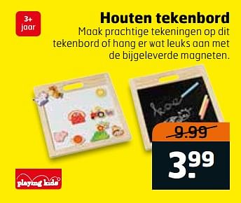 Aanbiedingen Houten tekenbord - Playing Kids - Geldig van 31/10/2017 tot 12/11/2017 bij Trekpleister