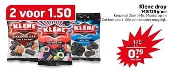 Aanbiedingen Klene drop - Klene - Geldig van 31/10/2017 tot 12/11/2017 bij Trekpleister