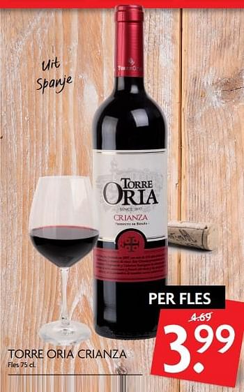 Aanbiedingen Torre oria crianza - Rode wijnen - Geldig van 02/11/2017 tot 05/11/2017 bij Deka Markt