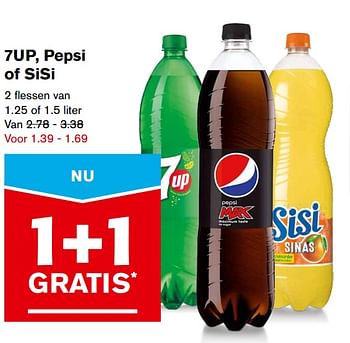 Aanbiedingen 7up, pepsi of sisi - Huismerk - Hoogvliet - Geldig van 01/11/2017 tot 07/11/2017 bij Hoogvliet