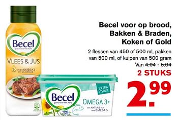 Aanbiedingen Becel voor op brood, bakken + braden, koken of gold - Becel - Geldig van 01/11/2017 tot 07/11/2017 bij Hoogvliet