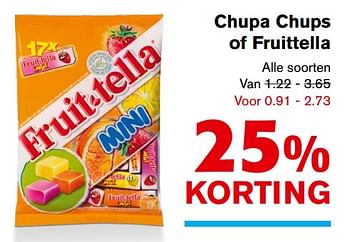Aanbiedingen Chupa chups of fruittella - Huismerk - Hoogvliet - Geldig van 01/11/2017 tot 07/11/2017 bij Hoogvliet