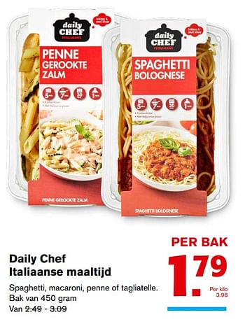 Aanbiedingen Daily chef italiaanse maaltijd - Daily chef - Geldig van 01/11/2017 tot 07/11/2017 bij Hoogvliet