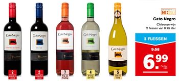 Aanbiedingen Gato negro - Rode wijnen - Geldig van 01/11/2017 tot 07/11/2017 bij Hoogvliet