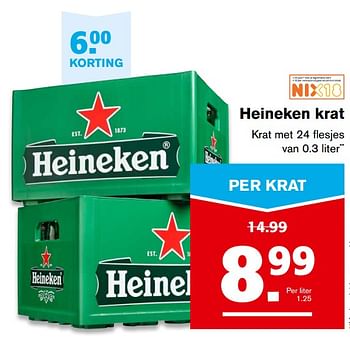 Aanbiedingen Heineken krat - Heineken - Geldig van 01/11/2017 tot 07/11/2017 bij Hoogvliet