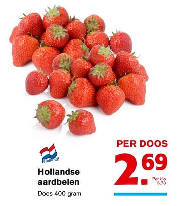 Aanbiedingen Hollandse aardbeien - Huismerk - Hoogvliet - Geldig van 01/11/2017 tot 07/11/2017 bij Hoogvliet