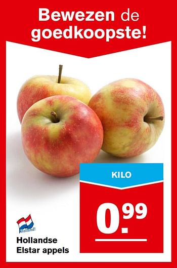 Aanbiedingen Hollandse elstar appels - Huismerk - Hoogvliet - Geldig van 01/11/2017 tot 07/11/2017 bij Hoogvliet