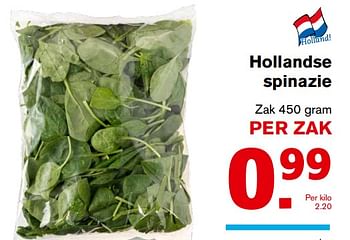 Aanbiedingen Hollandse spinazie - Huismerk - Hoogvliet - Geldig van 01/11/2017 tot 07/11/2017 bij Hoogvliet