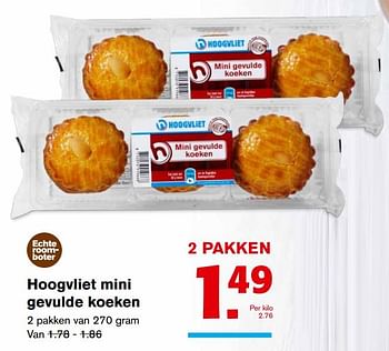 Aanbiedingen Hoogvliet mini gevulde koeken - Huismerk - Hoogvliet - Geldig van 01/11/2017 tot 07/11/2017 bij Hoogvliet