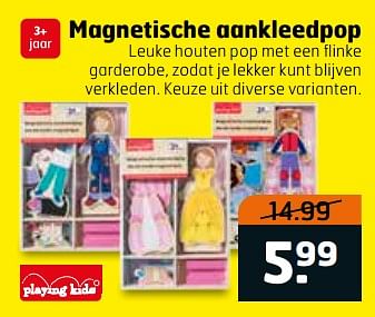 Aanbiedingen Magnetische aankleedpop - Playing Kids - Geldig van 31/10/2017 tot 12/11/2017 bij Trekpleister