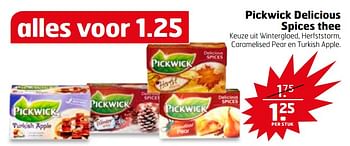 Aanbiedingen Pickwick delicious spices thee - Pickwick - Geldig van 31/10/2017 tot 12/11/2017 bij Trekpleister