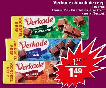 Aanbiedingen Verkade chocolade reep - Verkade - Geldig van 31/10/2017 tot 12/11/2017 bij Trekpleister