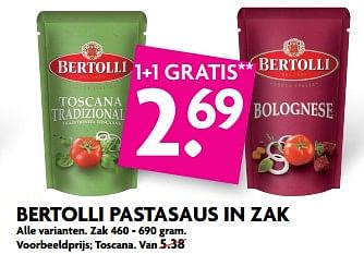 Aanbiedingen Bertolli pastasaus in zak - Bertolli - Geldig van 29/10/2017 tot 04/11/2017 bij Deka Markt