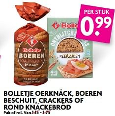 Aanbiedingen Bolletje oerknäck, boeren beschuit, crackers of rond knäckebröd - Bolletje - Geldig van 29/10/2017 tot 04/11/2017 bij Deka Markt