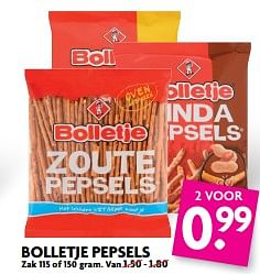 Aanbiedingen Bolletje pepsels - Bolletje - Geldig van 29/10/2017 tot 04/11/2017 bij Deka Markt