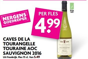 Aanbiedingen Caves de la tourangelle touraine aoc sauvignon 2016 - Witte wijnen - Geldig van 29/10/2017 tot 04/11/2017 bij Deka Markt