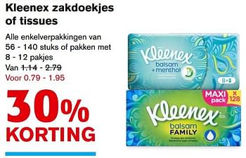 Aanbiedingen Kleenex zakdoekjes of tissues - Kleenex - Geldig van 01/11/2017 tot 07/11/2017 bij Hoogvliet