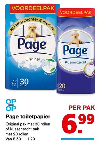 Aanbiedingen Page toiletpapier - Page - Geldig van 01/11/2017 tot 07/11/2017 bij Hoogvliet