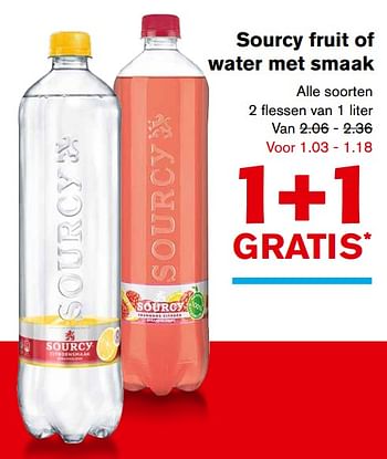 Aanbiedingen Sourcy fruit of water met smaak - Sourcy - Geldig van 01/11/2017 tot 07/11/2017 bij Hoogvliet