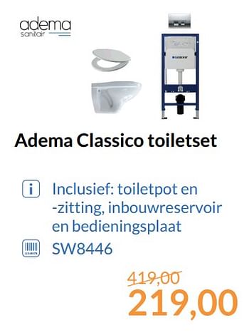 Aanbiedingen Adema classico toiletset - Adema sanitair - Geldig van 01/11/2017 tot 30/11/2017 bij Sanitairwinkel