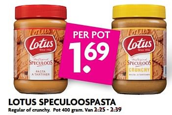 Aanbiedingen Lotus speculoospasta - Lotus Bakeries - Geldig van 29/10/2017 tot 04/11/2017 bij Deka Markt