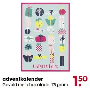 Aanbiedingen Adventkalender gevuld met chocolade - Huismerk - Hema - Geldig van 06/11/2017 tot 05/12/2017 bij Hema
